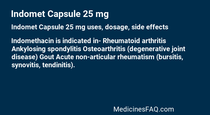 Indomet Capsule 25 mg