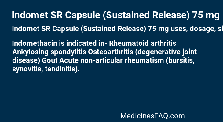 Indomet SR Capsule (Sustained Release) 75 mg