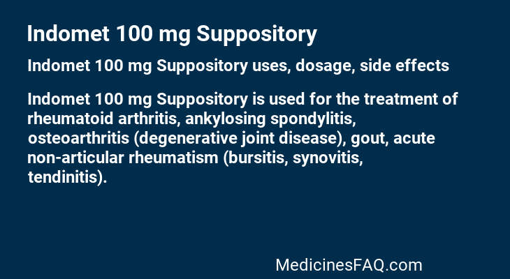 Indomet 100 mg Suppository