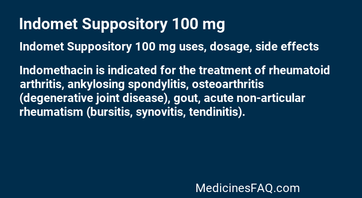 Indomet Suppository 100 mg