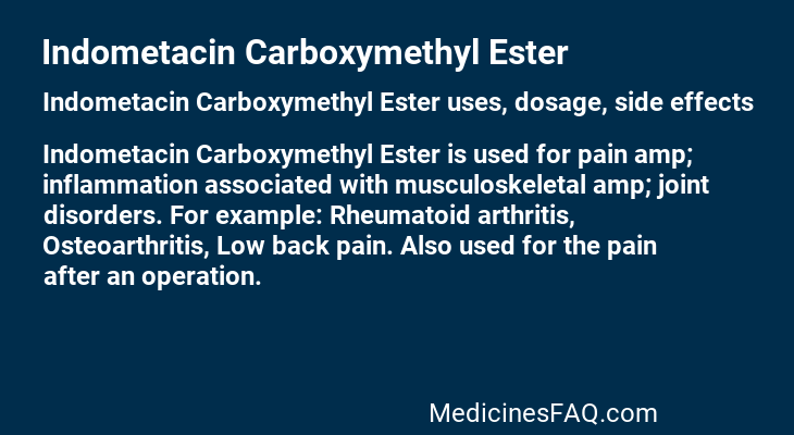 Indometacin Carboxymethyl Ester