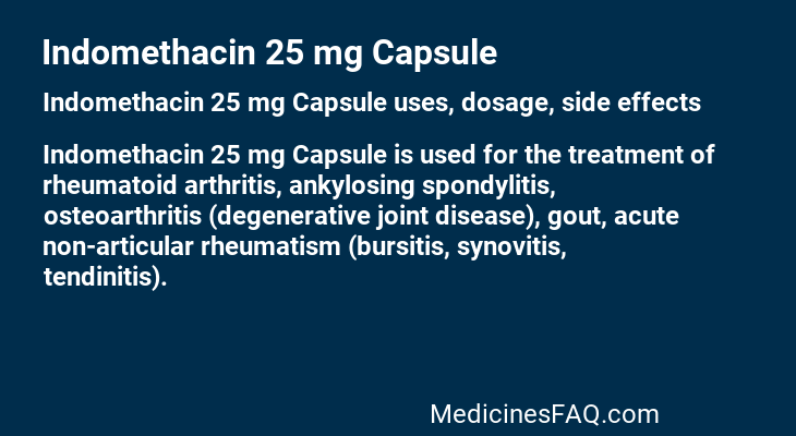 Indomethacin 25 mg Capsule