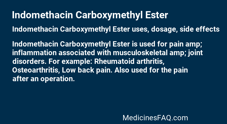 Indomethacin Carboxymethyl Ester