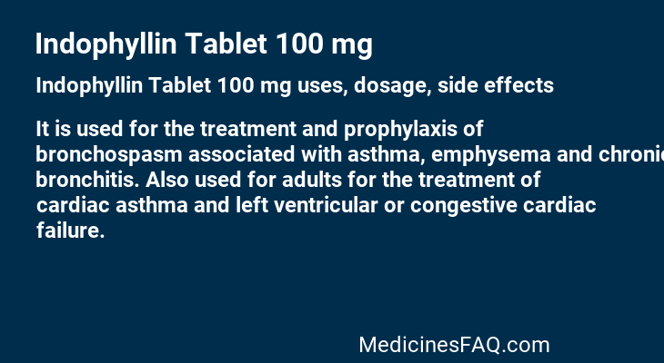 Indophyllin Tablet 100 mg