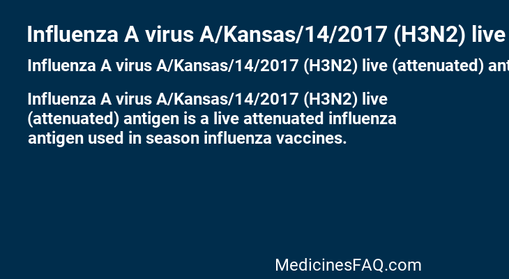 Influenza A virus A/Kansas/14/2017 (H3N2) live (attenuated) antigen