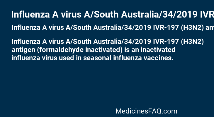 Influenza A virus A/South Australia/34/2019 IVR-197 (H3N2) antigen (formaldehyde inactivated)