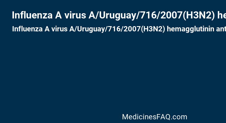 Influenza A virus A/Uruguay/716/2007(H3N2) hemagglutinin antigen (formaldehyde inactivated)