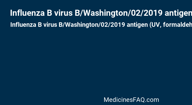 Influenza B virus B/Washington/02/2019 antigen (UV, formaldehyde inactivated)
