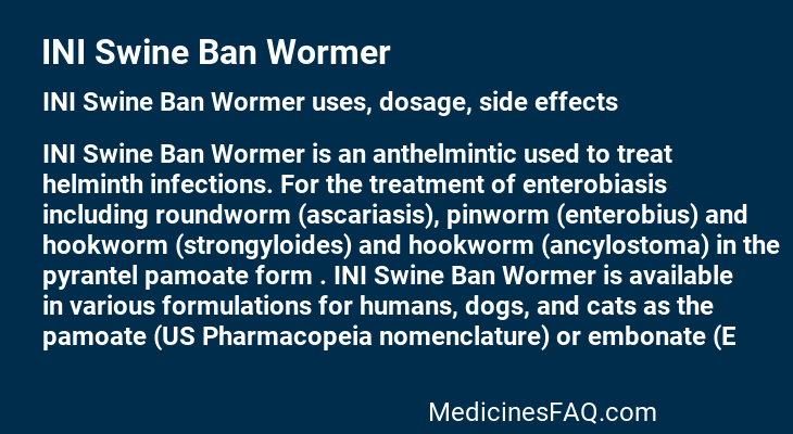 INI Swine Ban Wormer