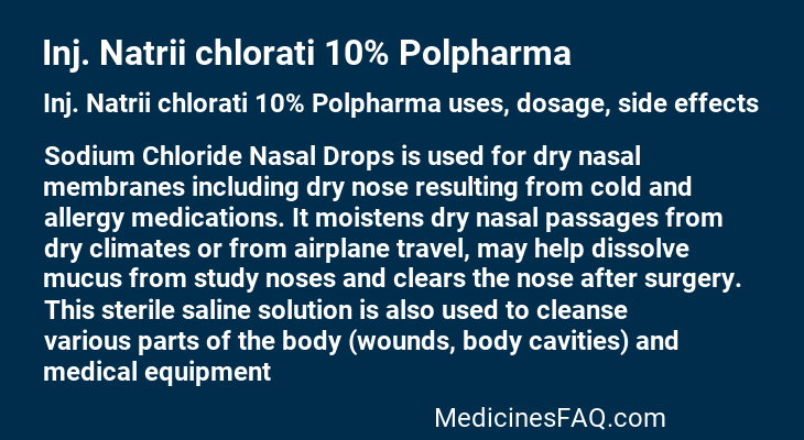 Inj. Natrii chlorati 10% Polpharma