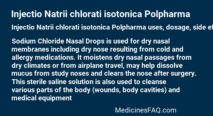 Injectio Natrii chlorati isotonica Polpharma