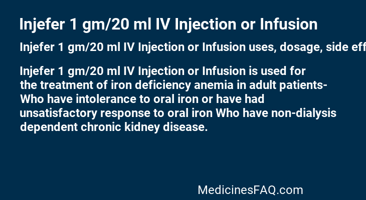 Injefer 1 gm/20 ml IV Injection or Infusion