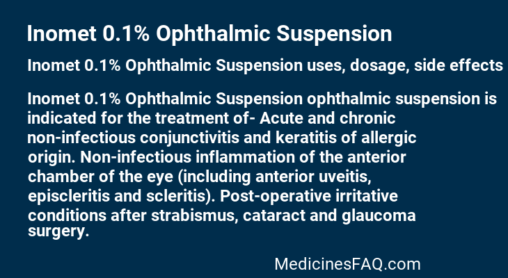 Inomet 0.1% Ophthalmic Suspension