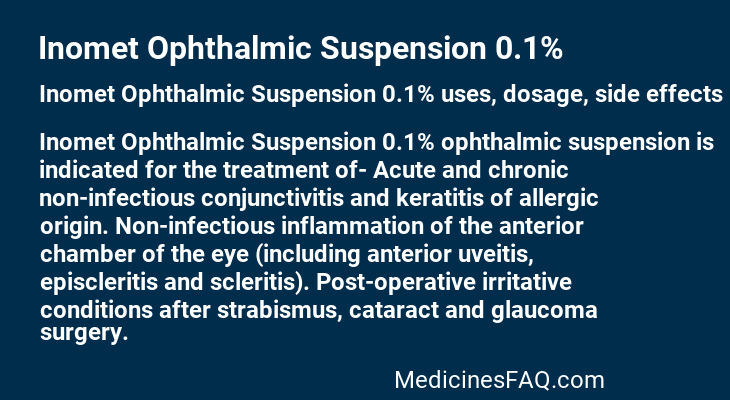 Inomet Ophthalmic Suspension 0.1%