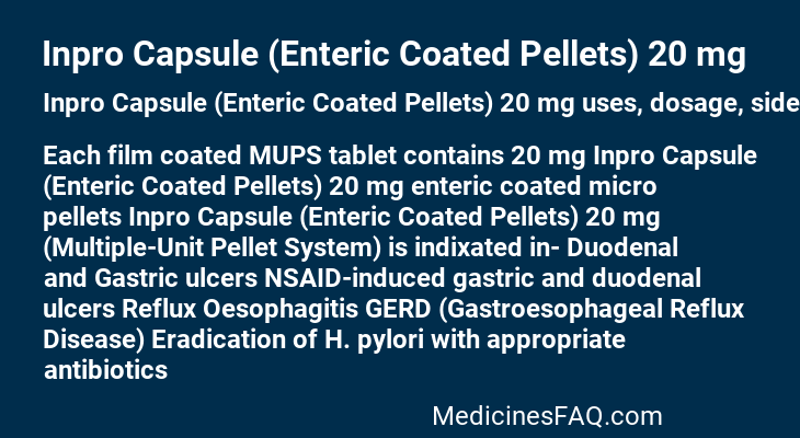 Inpro Capsule (Enteric Coated Pellets) 20 mg