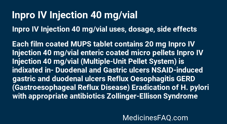 Inpro IV Injection 40 mg/vial