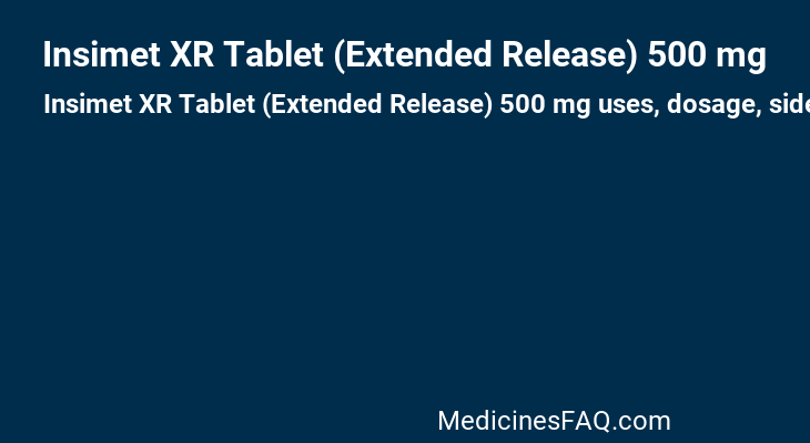 Insimet XR Tablet (Extended Release) 500 mg