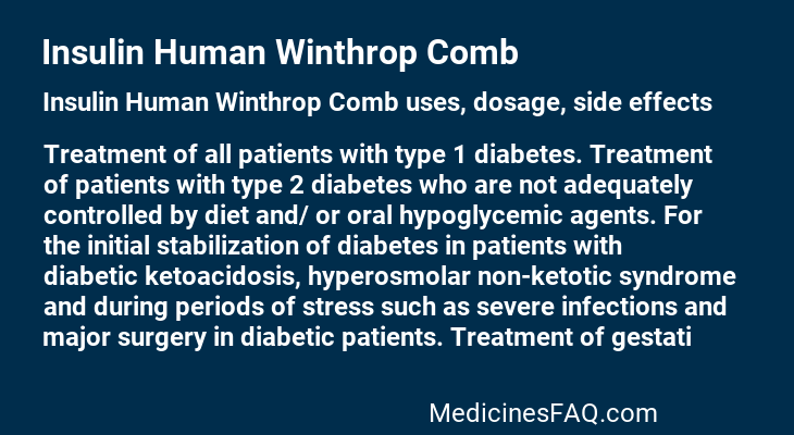 Insulin Human Winthrop Comb