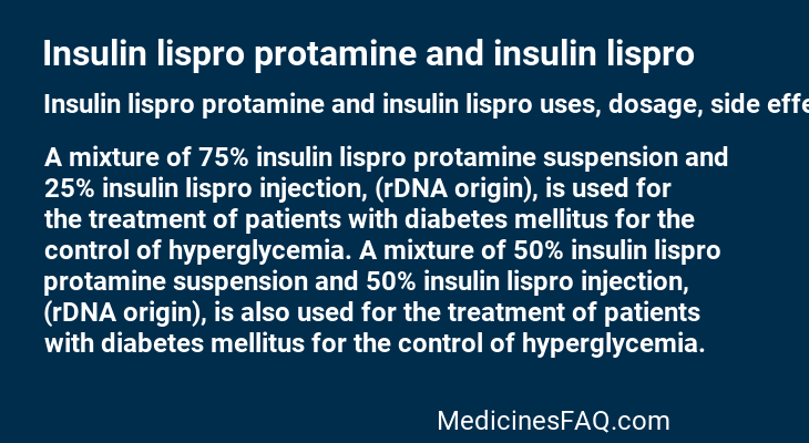 Insulin lispro protamine and insulin lispro
