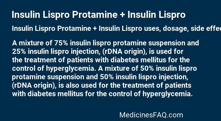 Insulin Lispro Protamine + Insulin Lispro