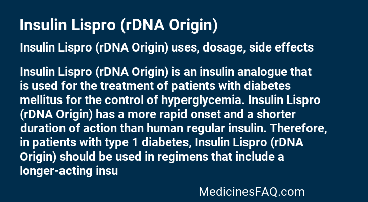 Insulin Lispro (rDNA Origin)