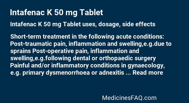 Intafenac K 50 mg Tablet