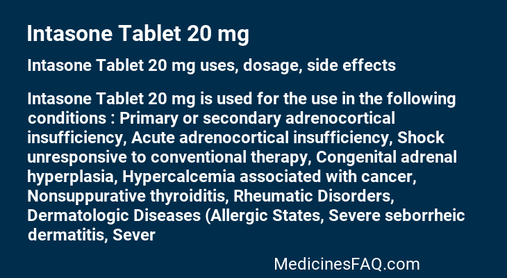 Intasone Tablet 20 mg