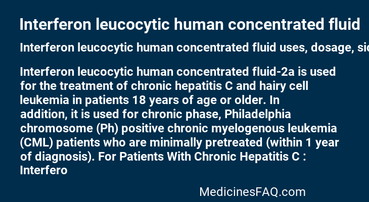 Interferon leucocytic human concentrated fluid