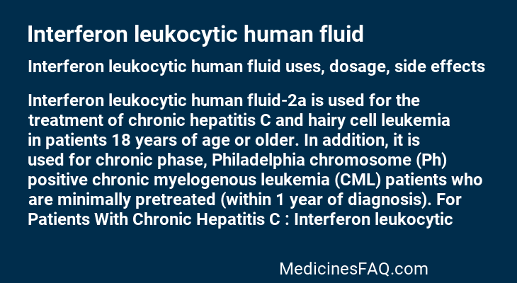 Interferon leukocytic human fluid