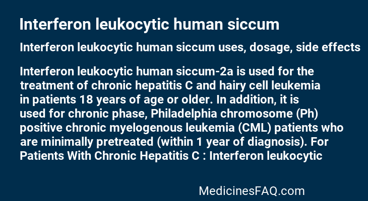 Interferon leukocytic human siccum