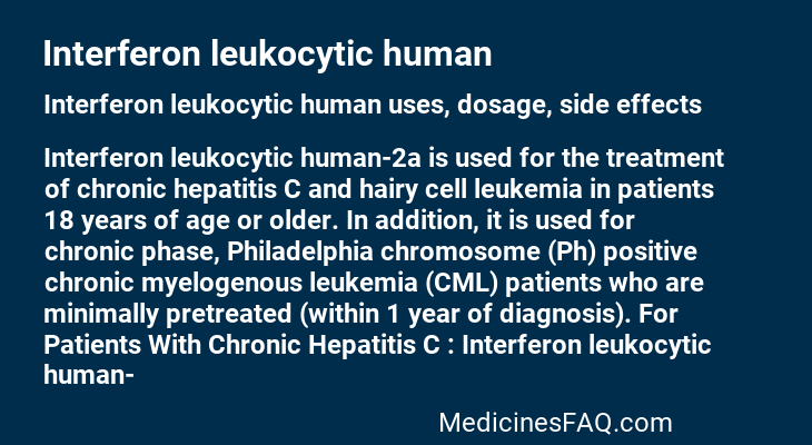 Interferon leukocytic human