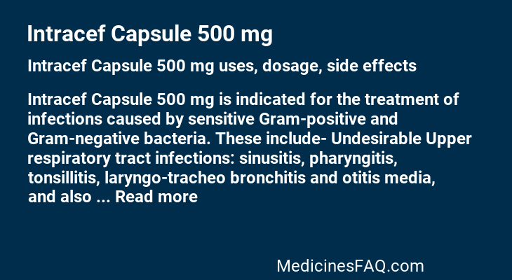 Intracef Capsule 500 mg