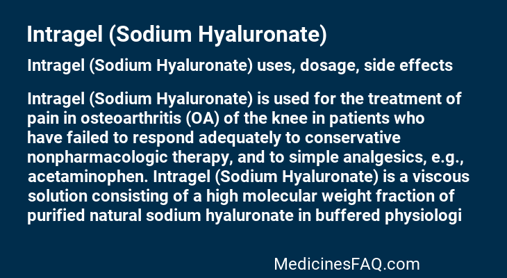 Intragel (Sodium Hyaluronate)