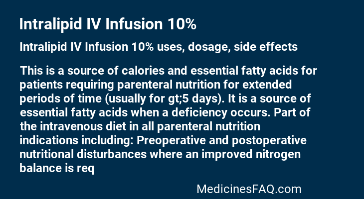 Intralipid IV Infusion 10%