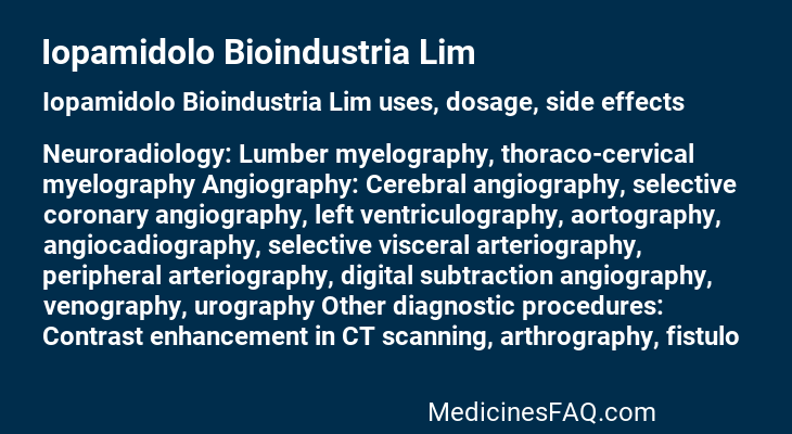 Iopamidolo Bioindustria Lim