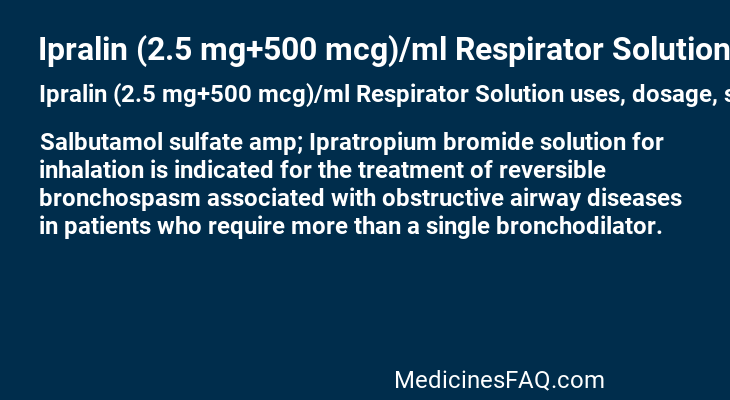 Ipralin (2.5 mg+500 mcg)/ml Respirator Solution