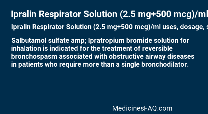 Ipralin Respirator Solution (2.5 mg+500 mcg)/ml