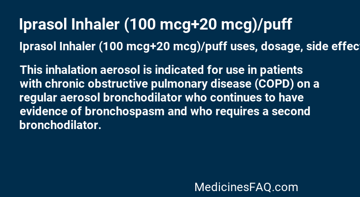 Iprasol Inhaler (100 mcg+20 mcg)/puff