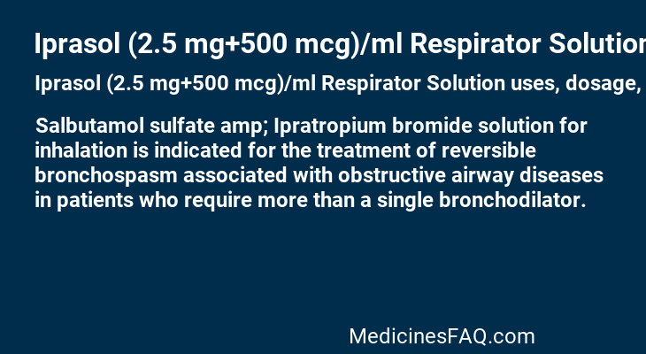 Iprasol (2.5 mg+500 mcg)/ml Respirator Solution