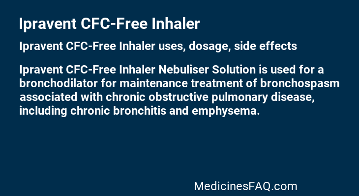 Ipravent CFC-Free Inhaler