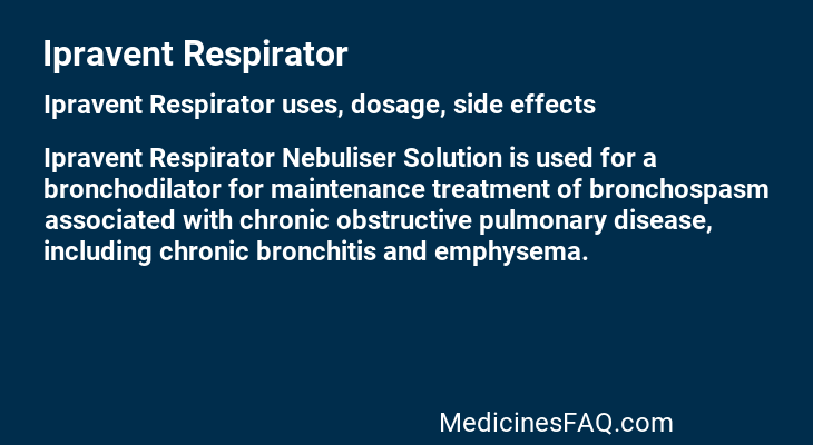 Ipravent Respirator
