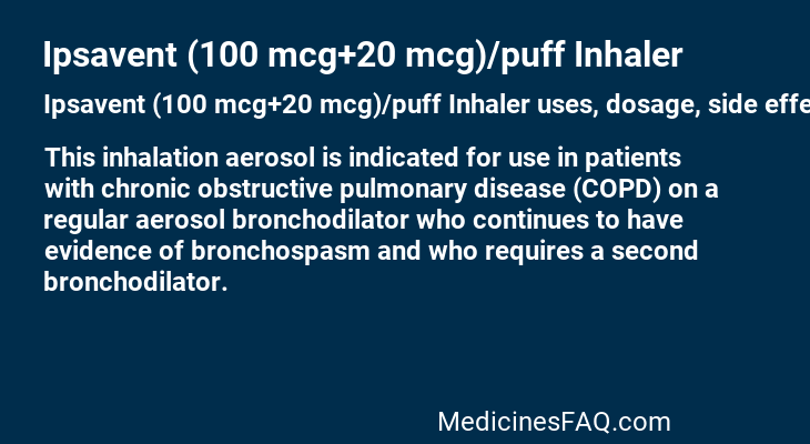 Ipsavent (100 mcg+20 mcg)/puff Inhaler