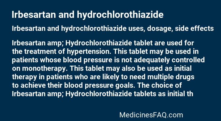 Irbesartan and hydrochlorothiazide