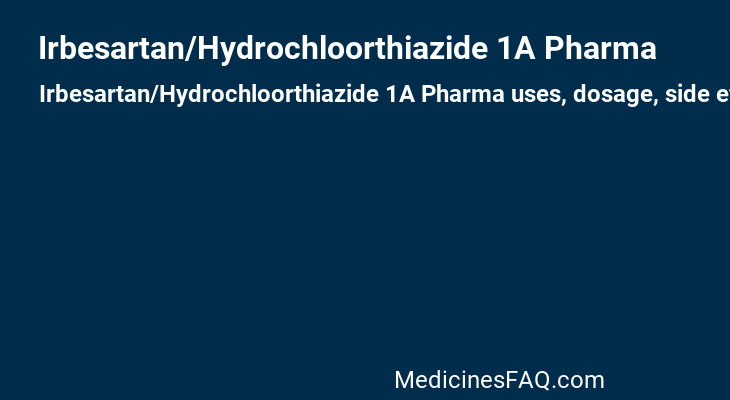 Irbesartan/Hydrochloorthiazide 1A Pharma