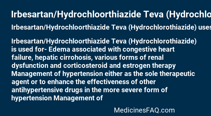 Irbesartan/Hydrochloorthiazide Teva (Hydrochlorothiazide)