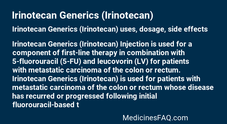 Irinotecan Generics (Irinotecan)