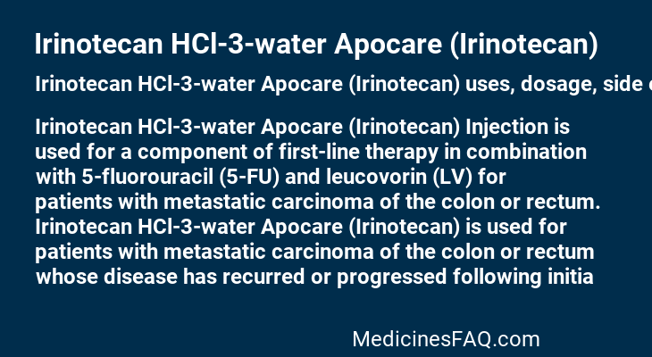 Irinotecan HCl-3-water Apocare (Irinotecan)