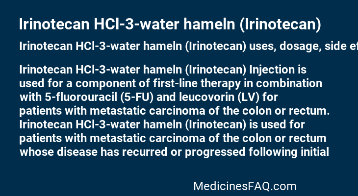 Irinotecan HCl-3-water hameln (Irinotecan)