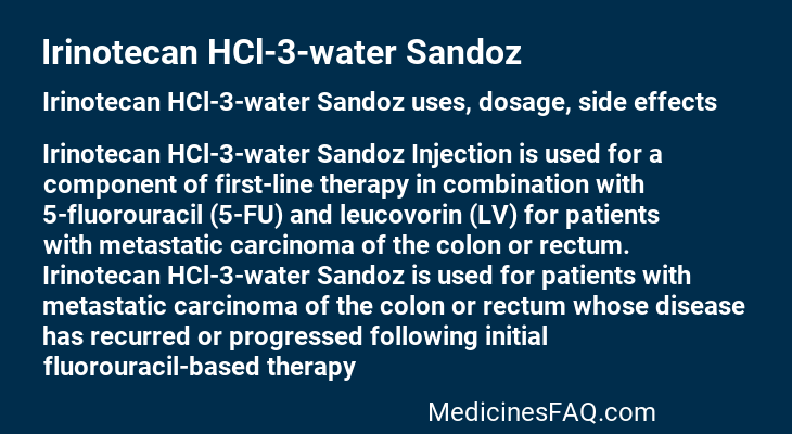 Irinotecan HCl-3-water Sandoz