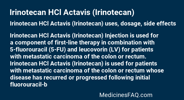 Irinotecan HCl Actavis (Irinotecan)